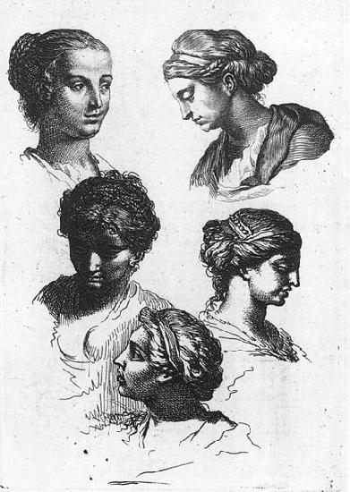 Gerard de Lairesse Five Female Heads oil painting picture